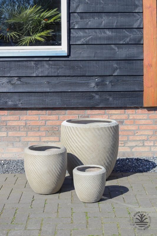 Malaga Collection Design Plantenbak Low Balloon | Fiberstone | 3-Delig